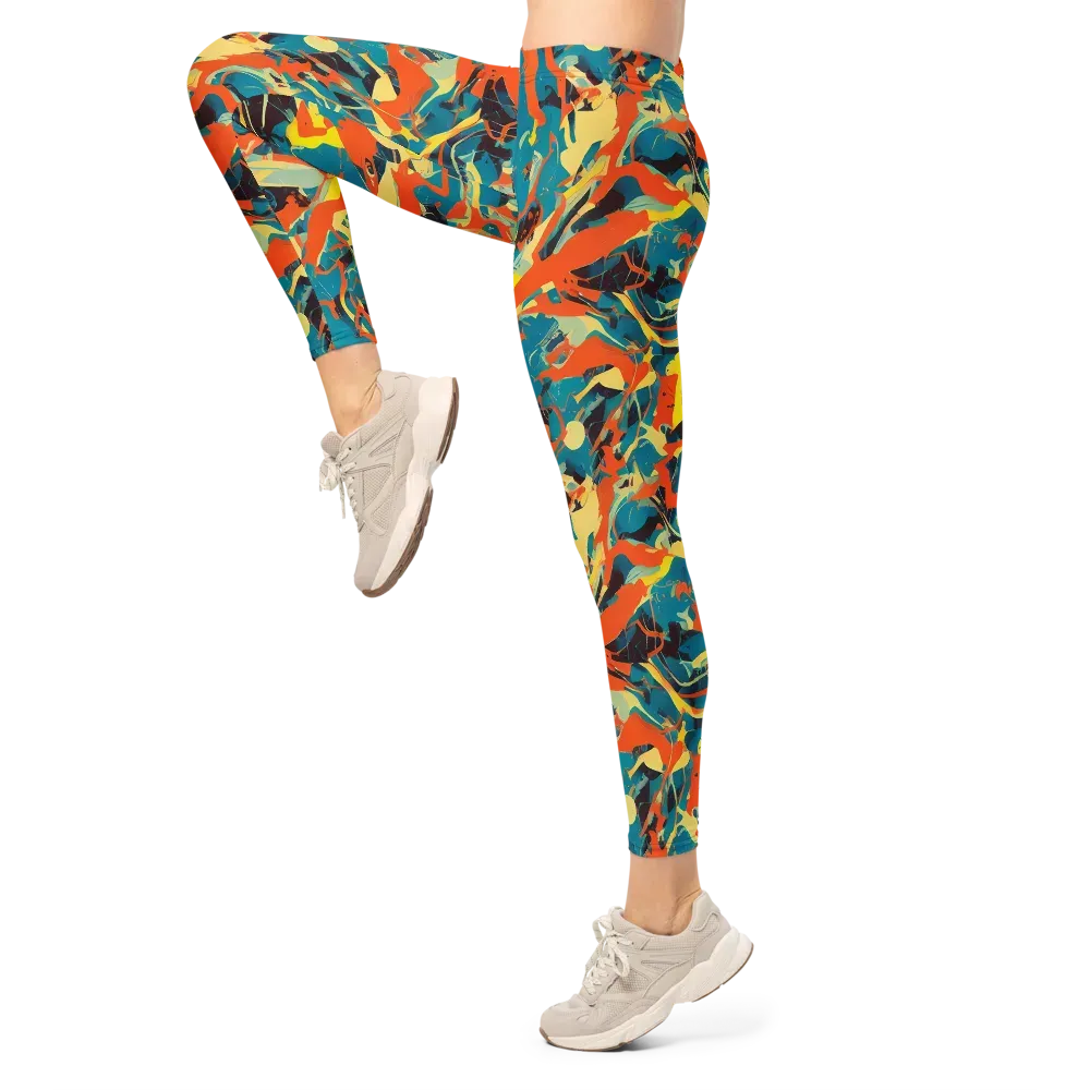 Abstract Tango on Leggings — Left