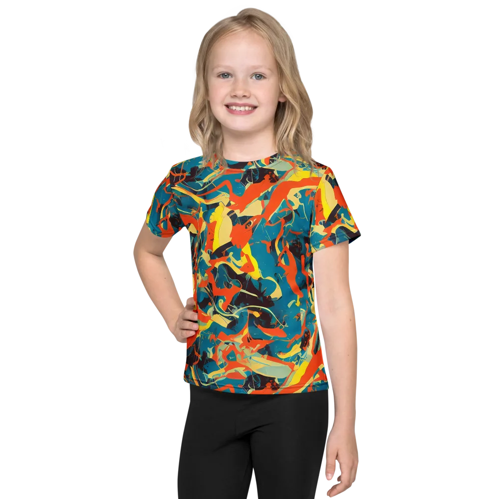 Abstract Tango on Kids Crew Neck T-Shirt — Front