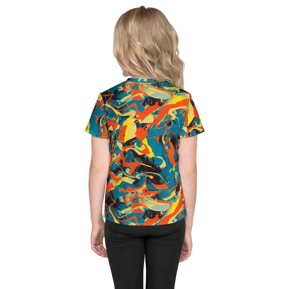 Abstract Tango on Kids Crew Neck T-Shirt — Back