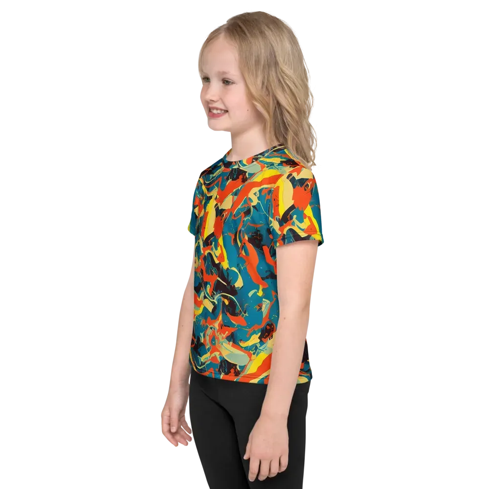 Abstract Tango on Kids Crew Neck T-Shirt — Left