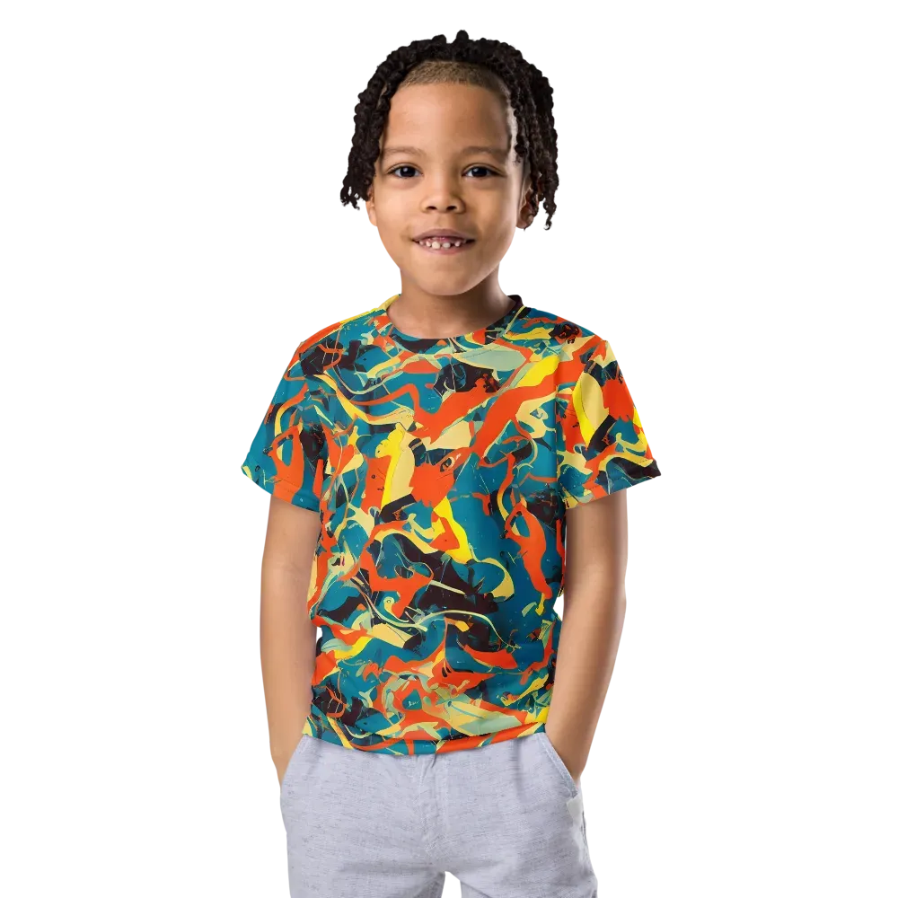 Abstract Tango on Kids Crew Neck T-Shirt — Front