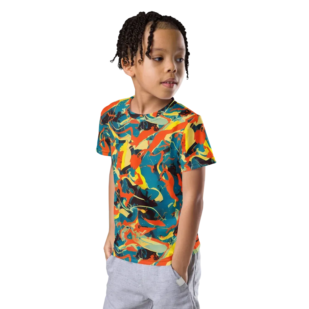 Abstract Tango on Kids Crew Neck T-Shirt — Left Front