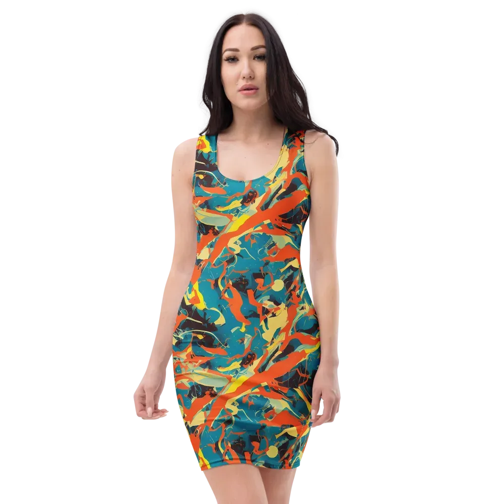 Abstract Tango on Bodycon Dress — Front