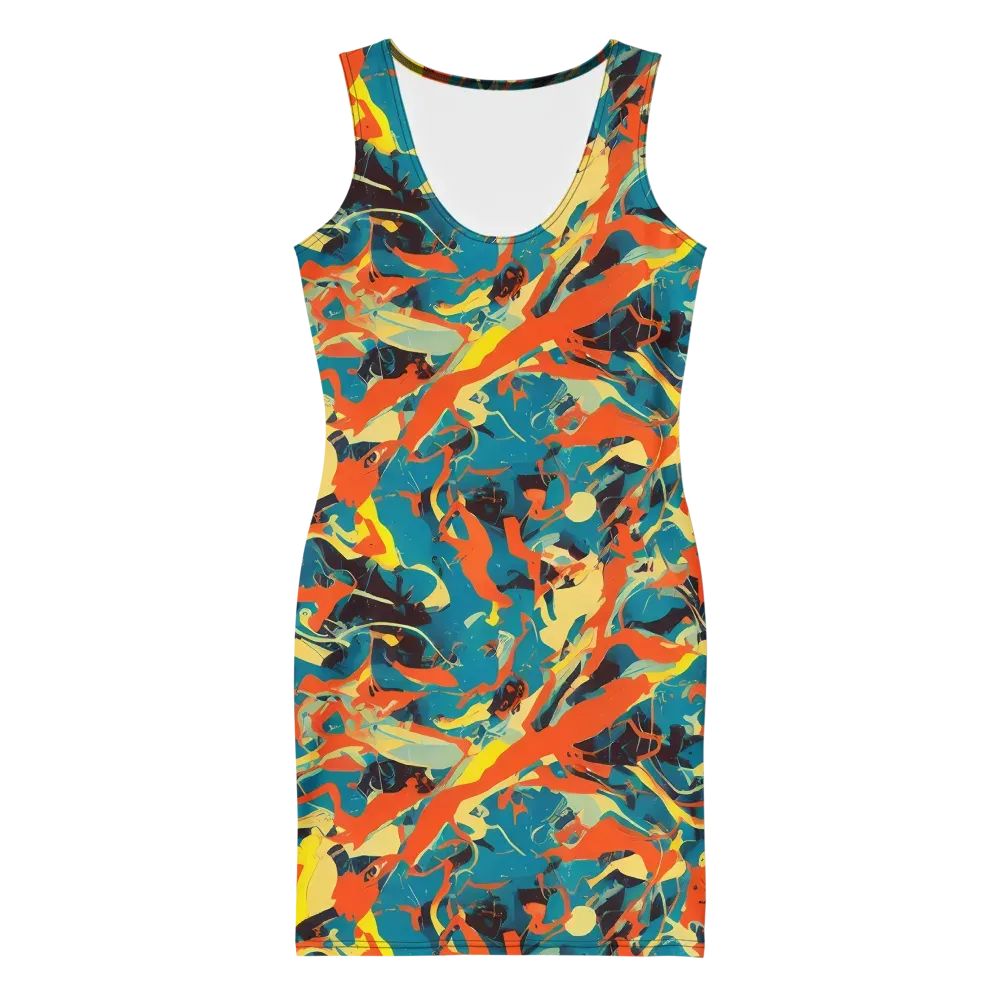 Abstract Tango on Bodycon Dress — Front