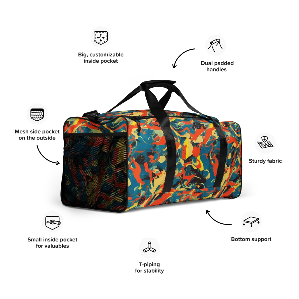 Abstract Tango on Duffle Bag — Right Front