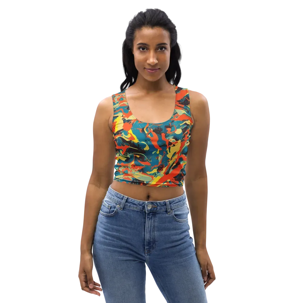 Abstract Tango on Crop Top — Front