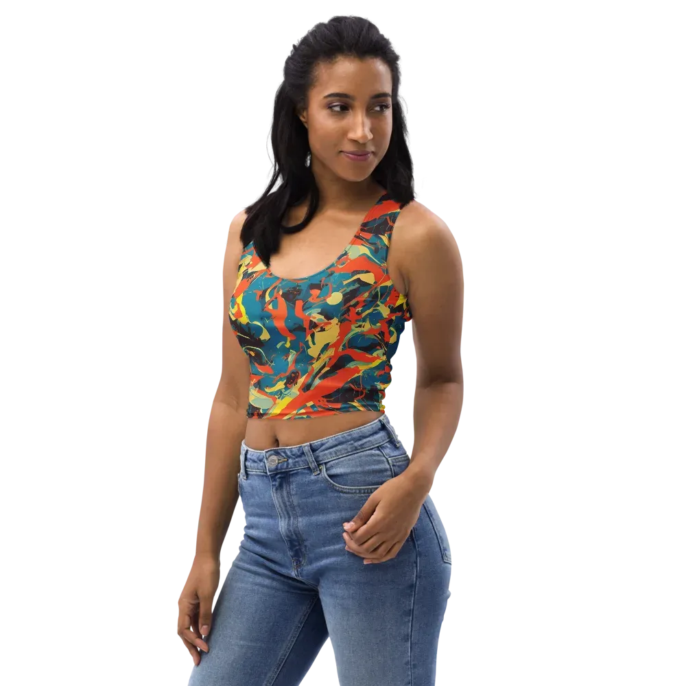 Abstract Tango on Crop Top — Left Front
