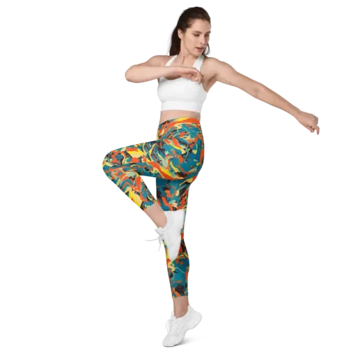 Abstract Tango on a Leggings with Pockets