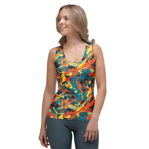Abstract Tango on a Women's Tank Top