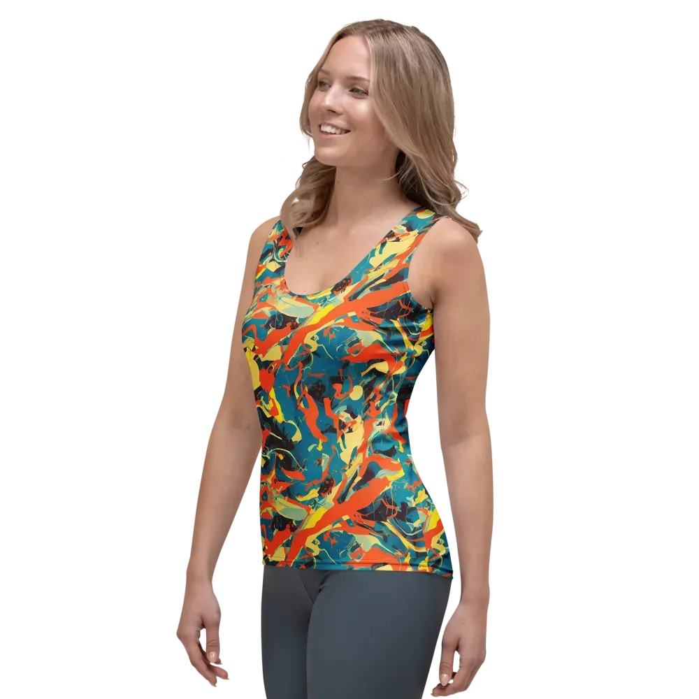 Abstract Tango on Women's Tank Top — Left Front