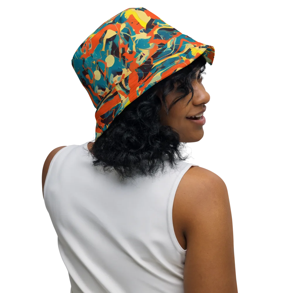 Abstract Tango on Reversible Bucket Hat — Right Outside