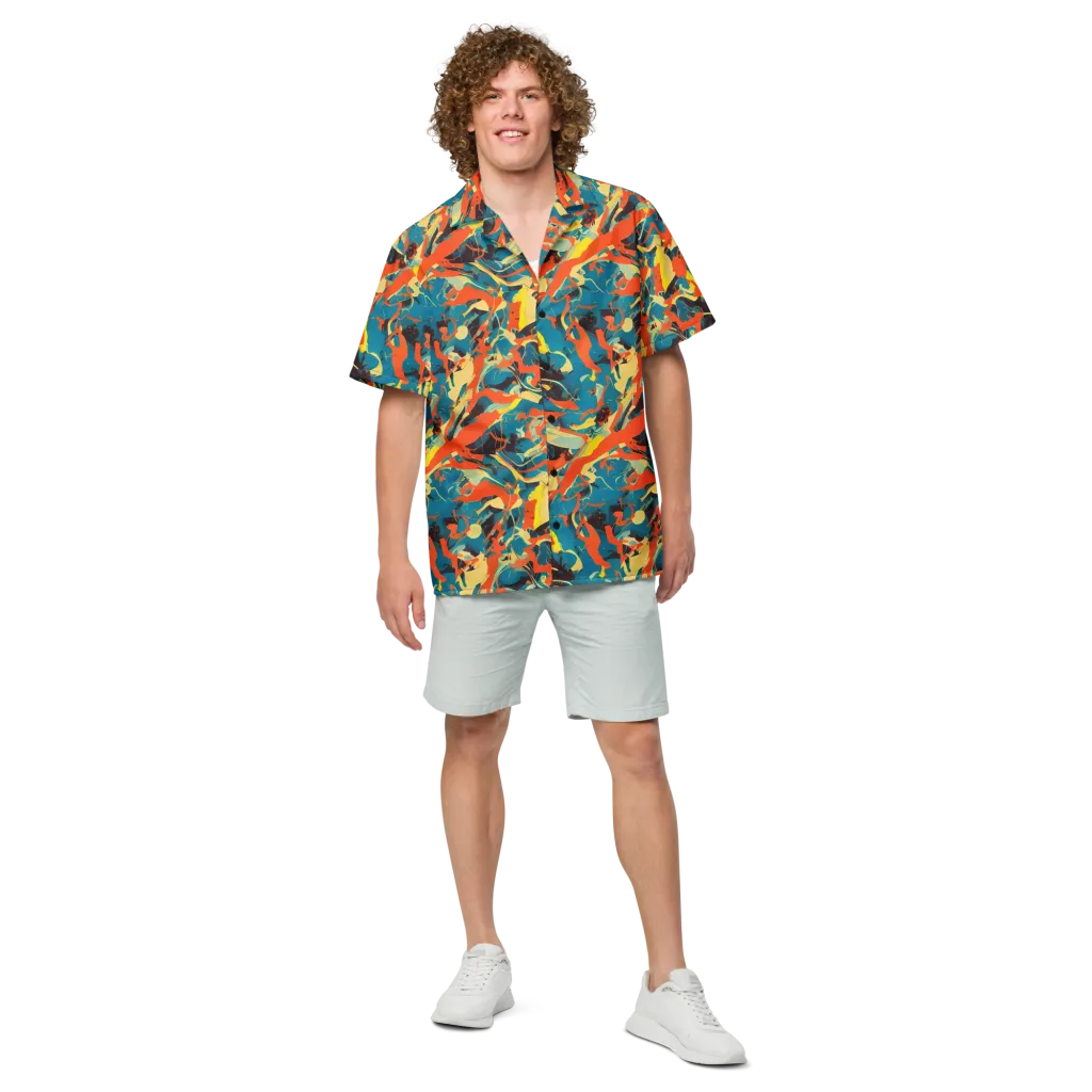 Abstract Tango on Button Shirt — Front
