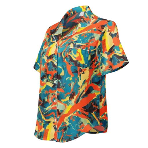Abstract Tango on a Women's Short Sleeve Pajama Top