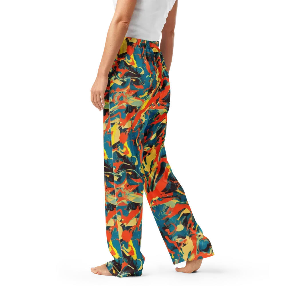 Abstract Tango on Women's Pajama Pants — Left