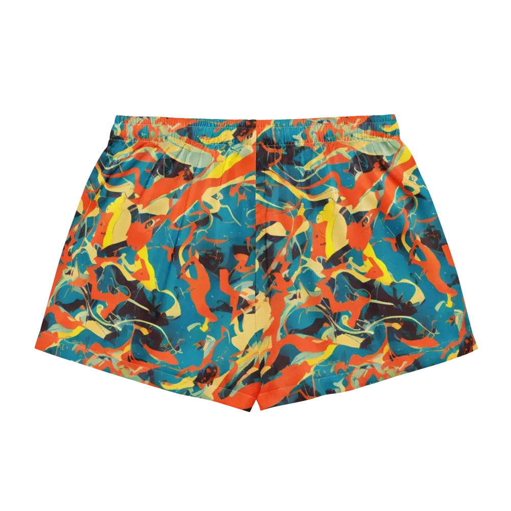 Abstract Tango on Women's Pajama Shorts — Back