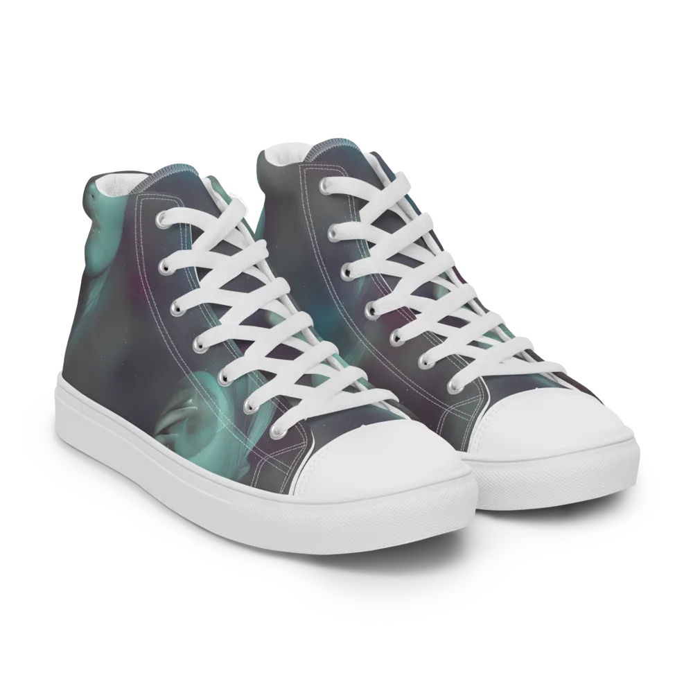 Surreal Dreams on Men's High Top Canvas Shoes — Right Front