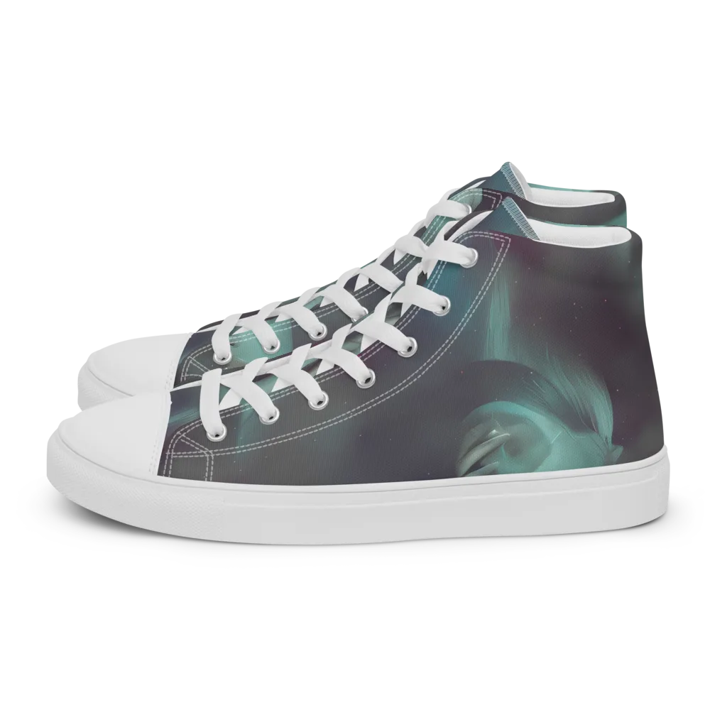 Surreal Dreams on Men's High Top Canvas Shoes — Left