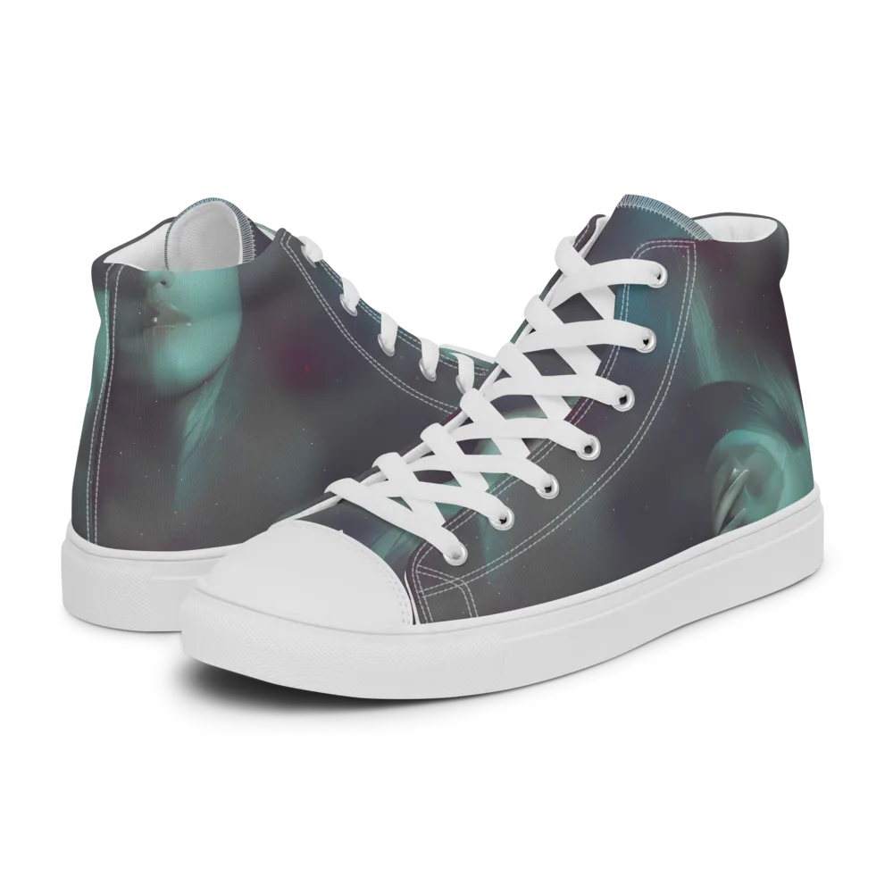 Surreal Dreams on Men's High Top Canvas Shoes — Left