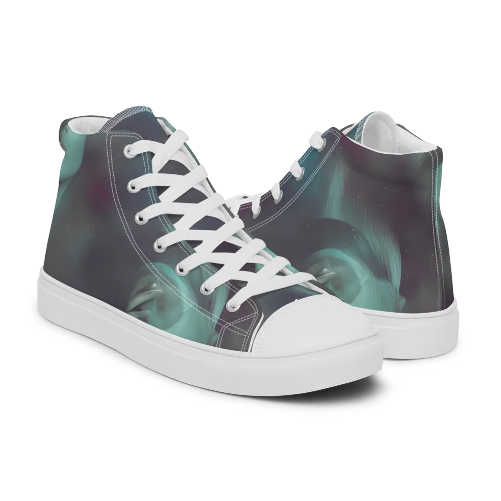 Surreal Dreams on Men's High Top Canvas Shoes — Right