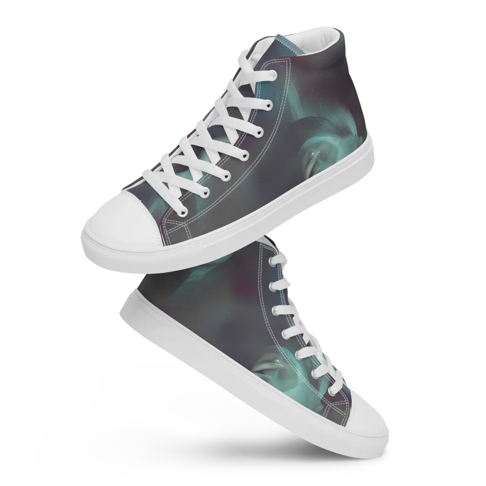 Surreal Dreams on Men's High Top Canvas Shoes — Front