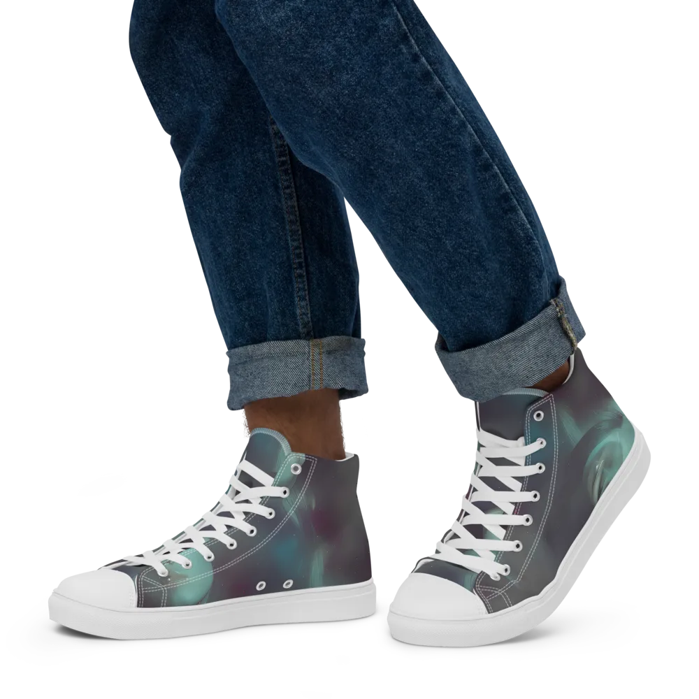 Surreal Dreams on Men's High Top Canvas Shoes — Left