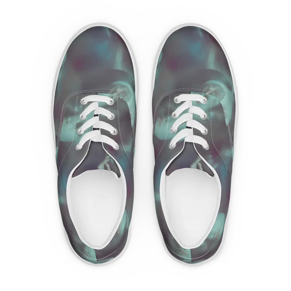Surreal Dreams on Men's Lace-Up Canvas Shoes — Front