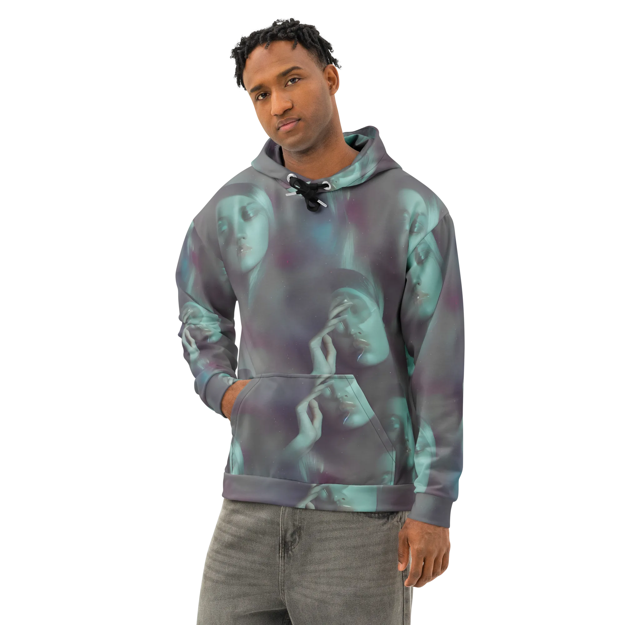 Surreal Dreams on Cotton Hoodie — Left Front