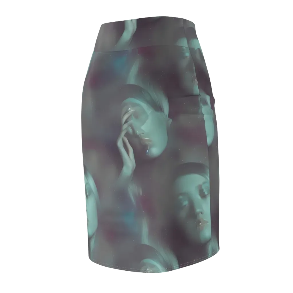 Surreal Dreams on Pencil Skirt — Back Side