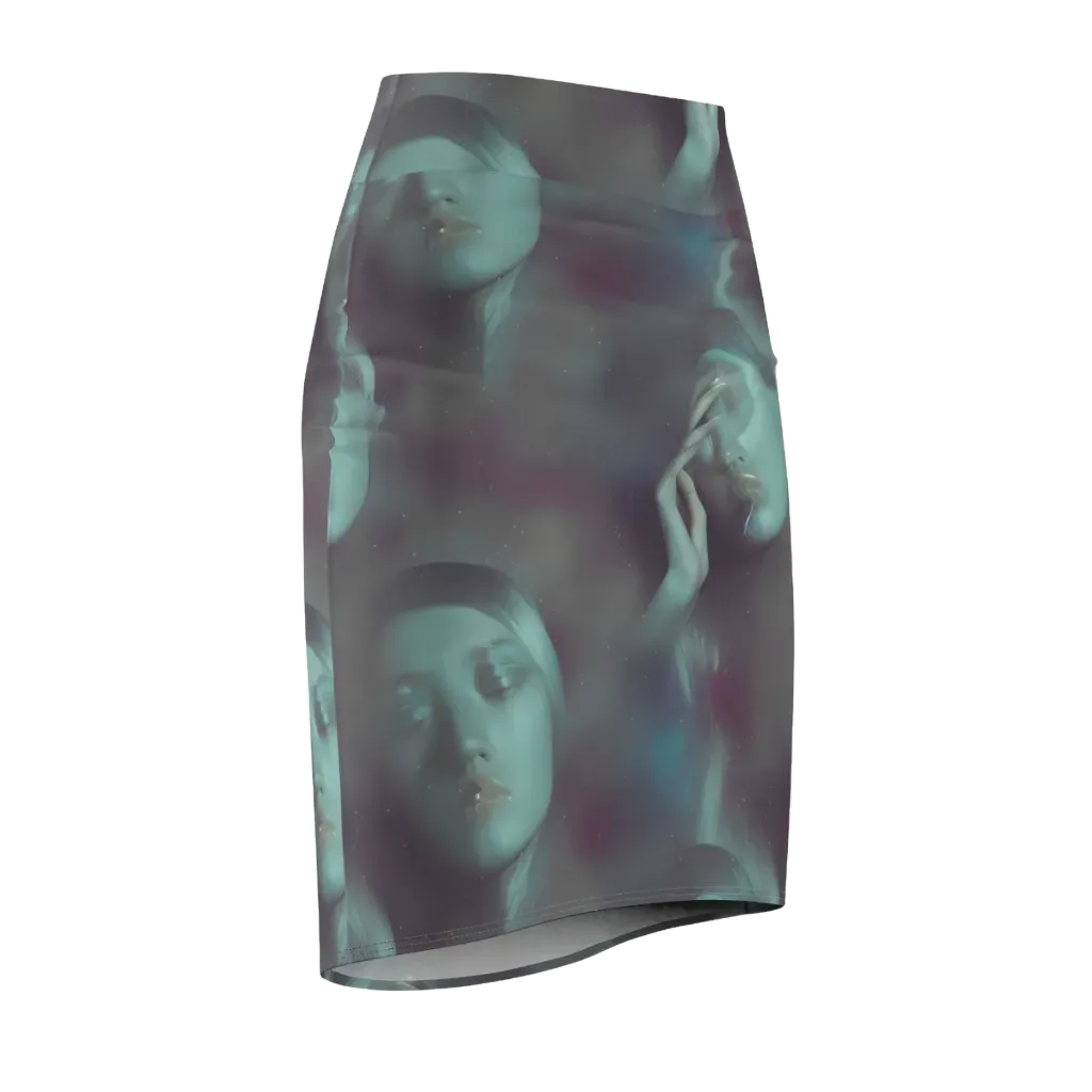 Surreal Dreams on Pencil Skirt — Front Side