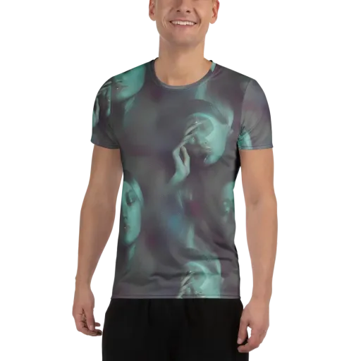 Surreal Dreams on a Men's Athletic T-Shirt