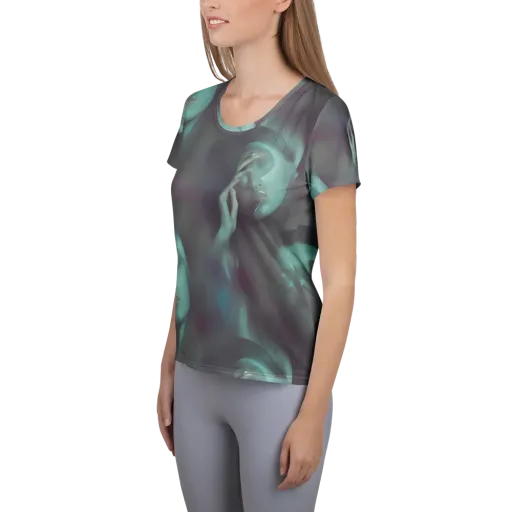 Surreal Dreams on a Women's Athletic T-Shirt