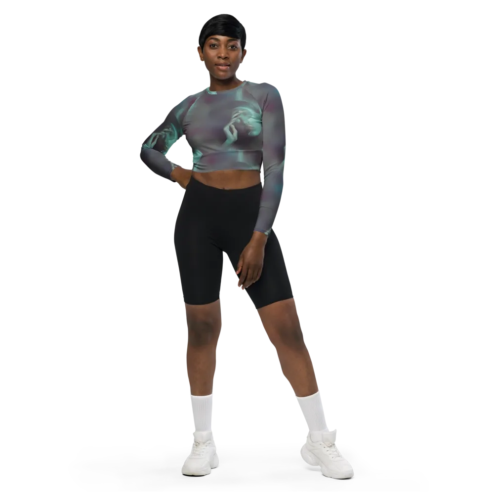 Surreal Dreams on Long Sleeve Crop Top — Front