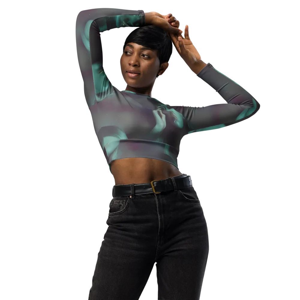 Surreal Dreams on Long Sleeve Crop Top — Front