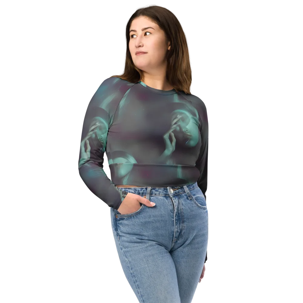 Surreal Dreams on Long Sleeve Crop Top — Front