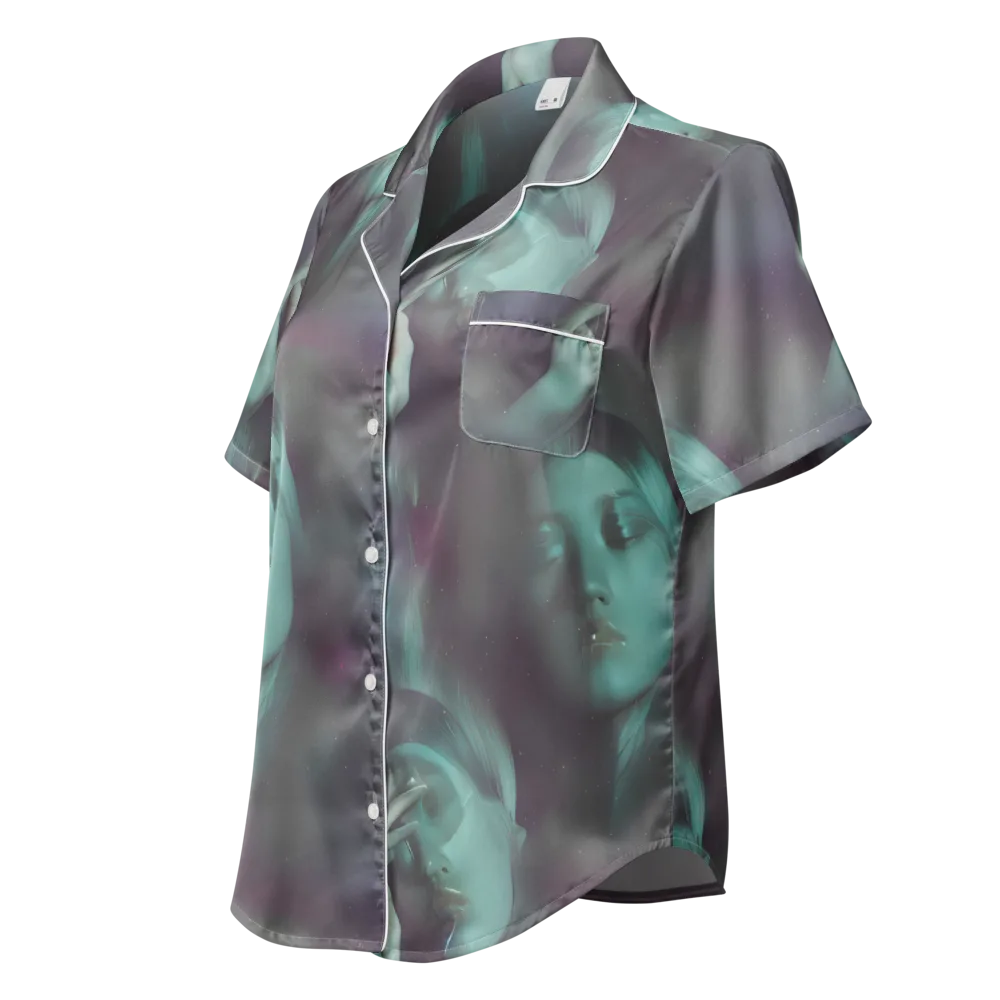 Surreal Dreams on Women's Short Sleeve Pajama Top — Left Front