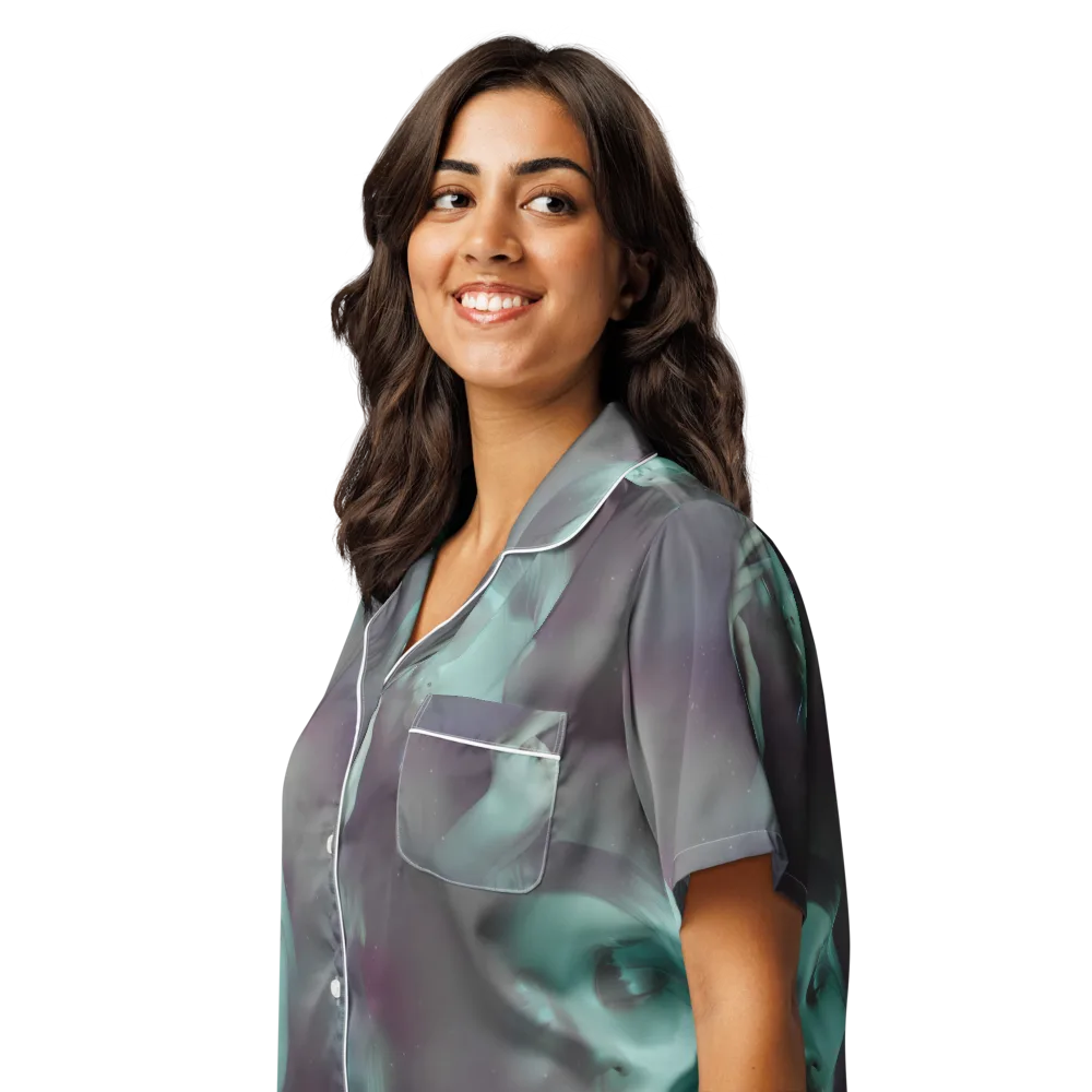 Surreal Dreams on Women's Short Sleeve Pajama Top — Left Front