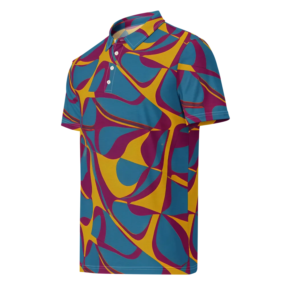 Teal Voltage on Men's Slim Fit Polo Shirt — Left Front
