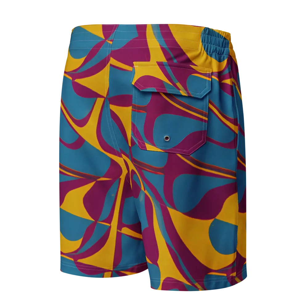 Teal Voltage on Men's Board Shorts — Back