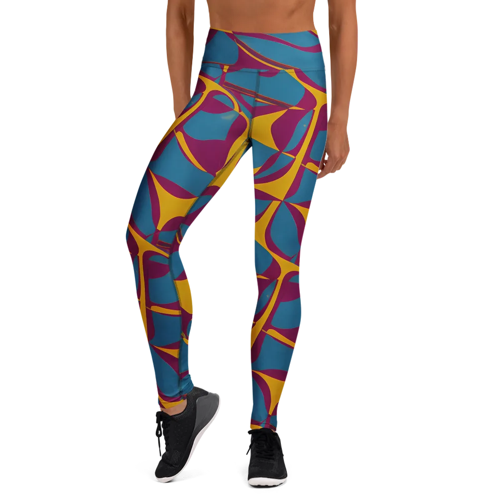 Teal Voltage on Yoga Leggings — Front