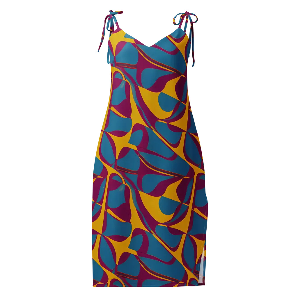 Teal Voltage on Slip Dress — Front
