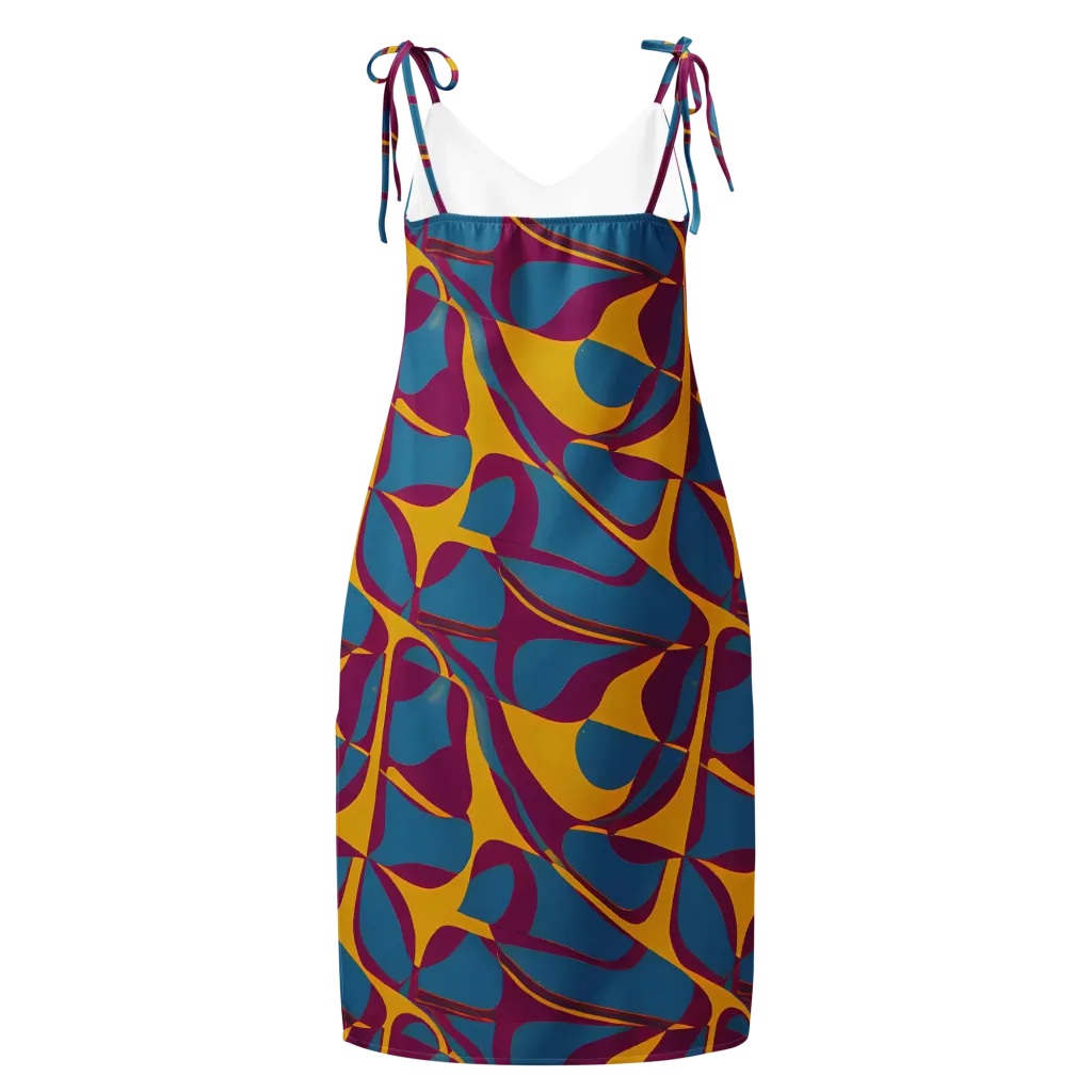 Teal Voltage on Slip Dress — Back