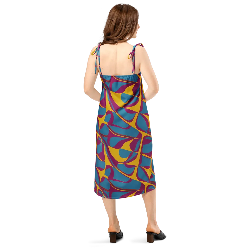 Teal Voltage on Slip Dress — Back