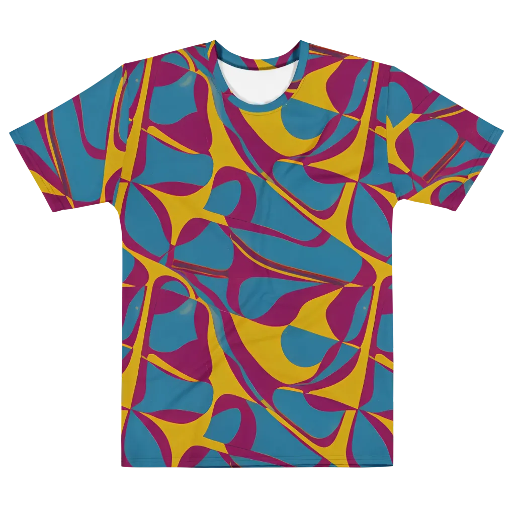 Teal Voltage on Men's Cotton Crew Neck T-Shirt — Front