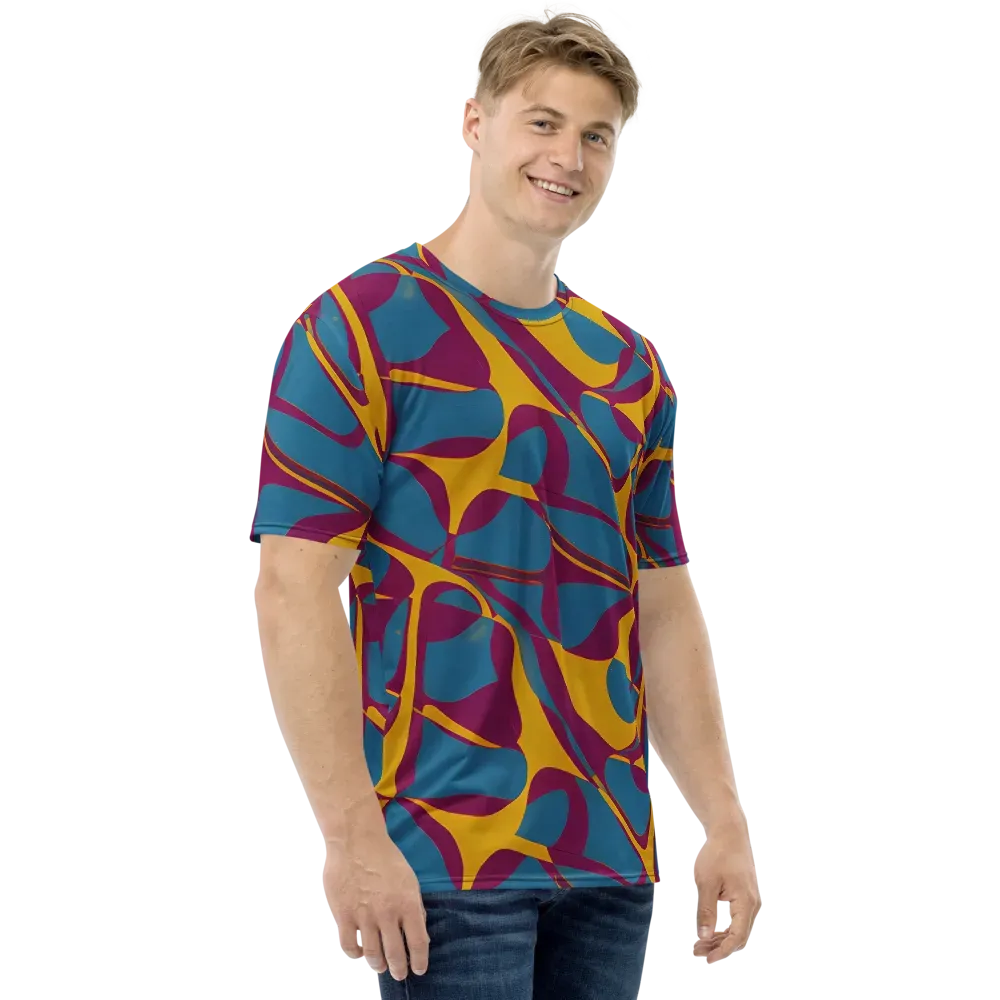 Teal Voltage on Men's Crew Neck T-Shirt — Right