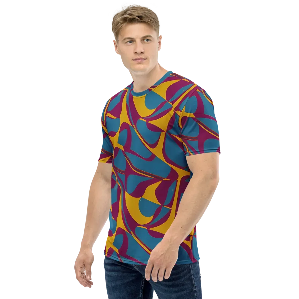Teal Voltage on Men's Crew Neck T-Shirt — Left