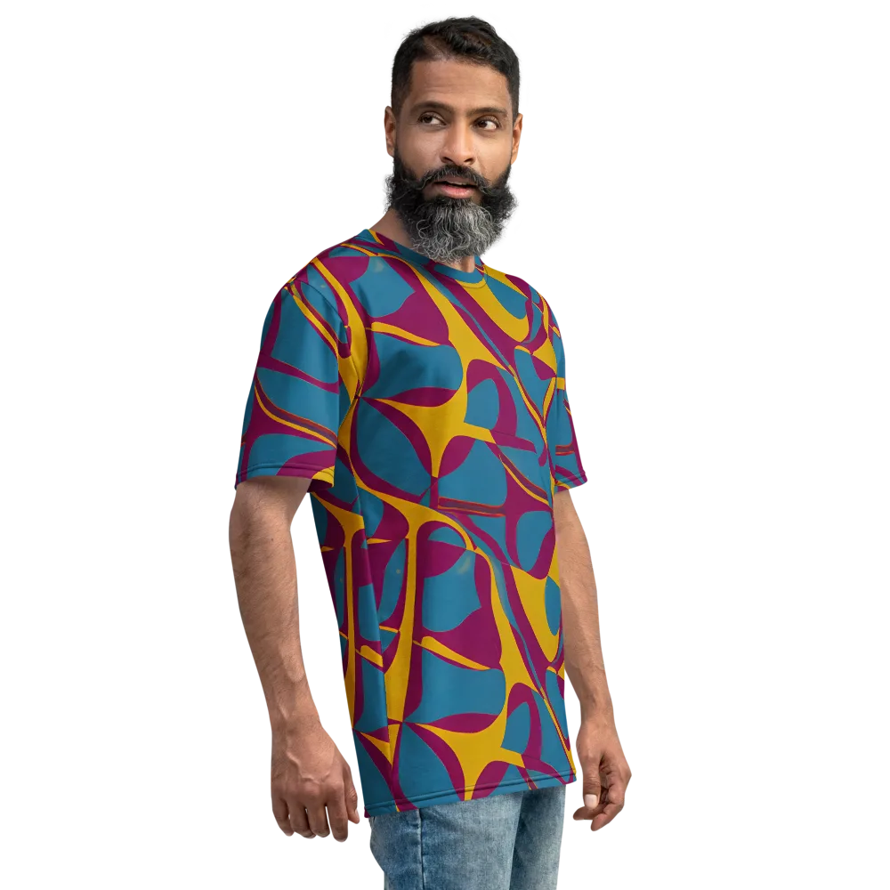 Teal Voltage on Men's Crew Neck T-Shirt — Right