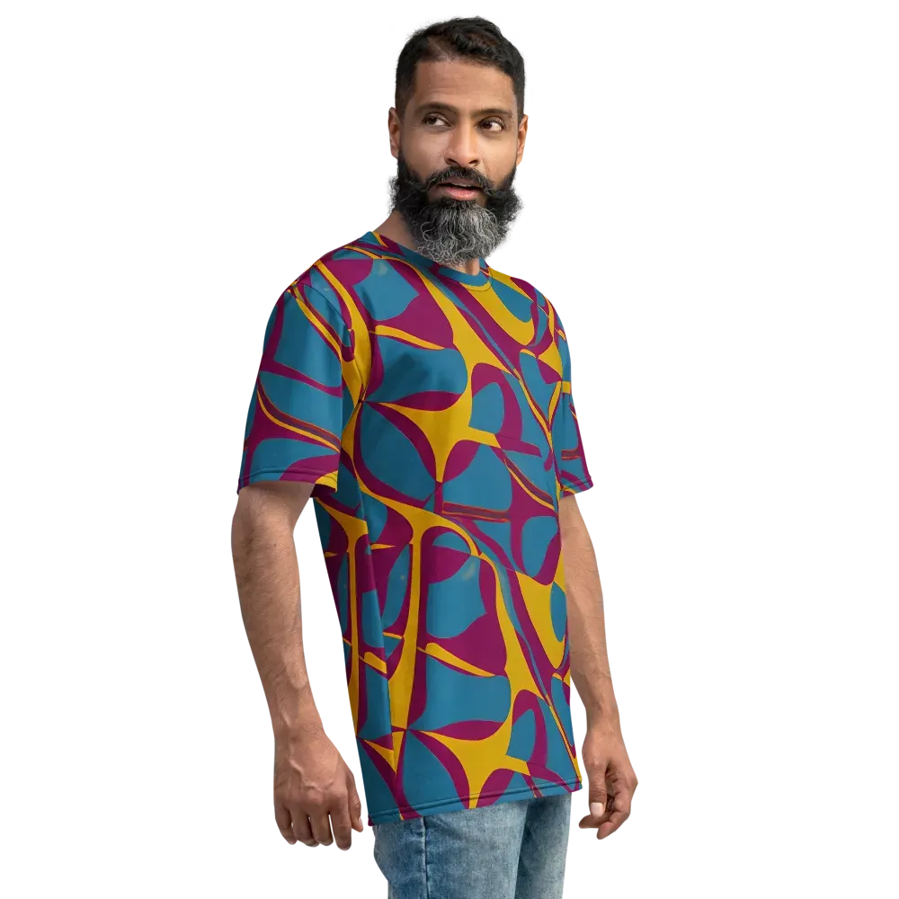 Teal Voltage on Men's Crew Neck T-Shirt — Right