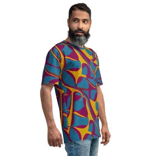 Teal Voltage on a Men's Crew Neck T-Shirt