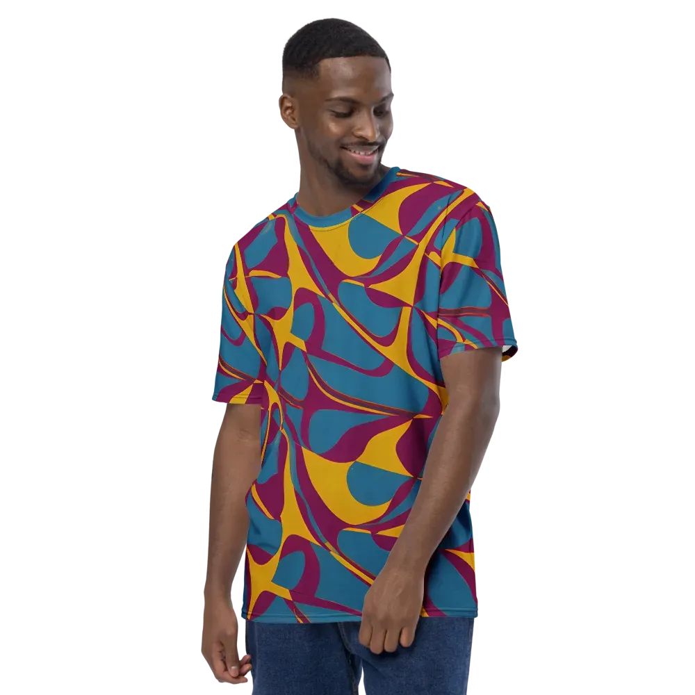 Teal Voltage on Men's Crew Neck T-Shirt — Left