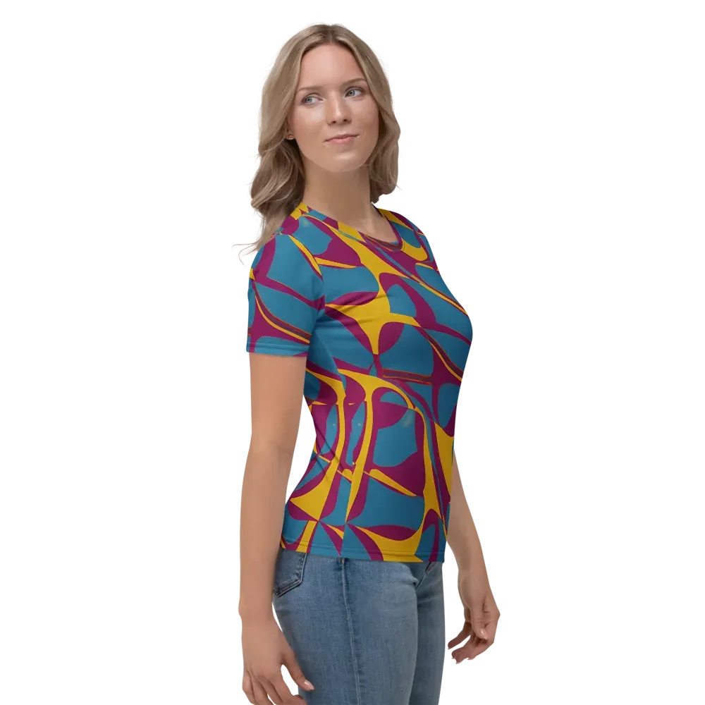 Teal Voltage on Women's Crew Neck T-Shirt — Right